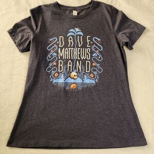 Bella Canvas Dave Matthews Band Battered Grey Tshirt With Graphics Size Small